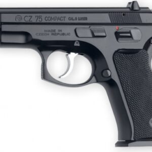 CZ 75 Compact 9mm Pistol 3.75" Black Polycoat 14+1 - 14+1 Rounds | 3.8" Barrel | Polymer Grips | Blue/Black | 3-Dot Sights